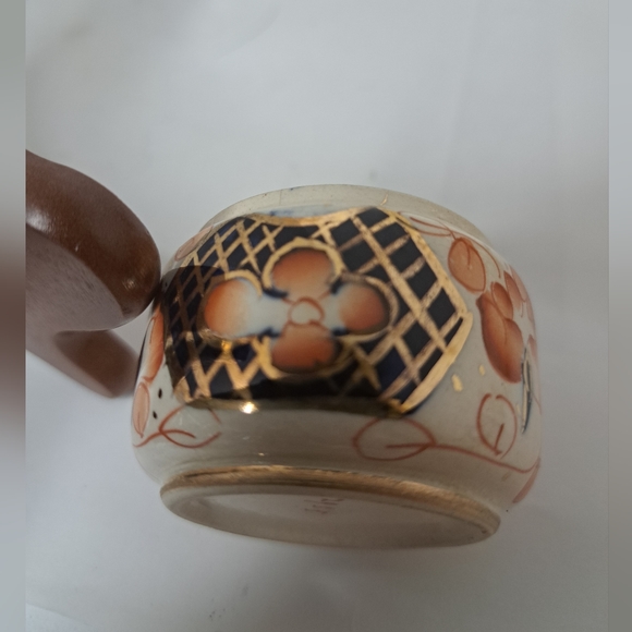 Vintage 1940's English Hand Painted Imari Style Condiment Set  EPNS Silver Plate - Picture 9 of 13